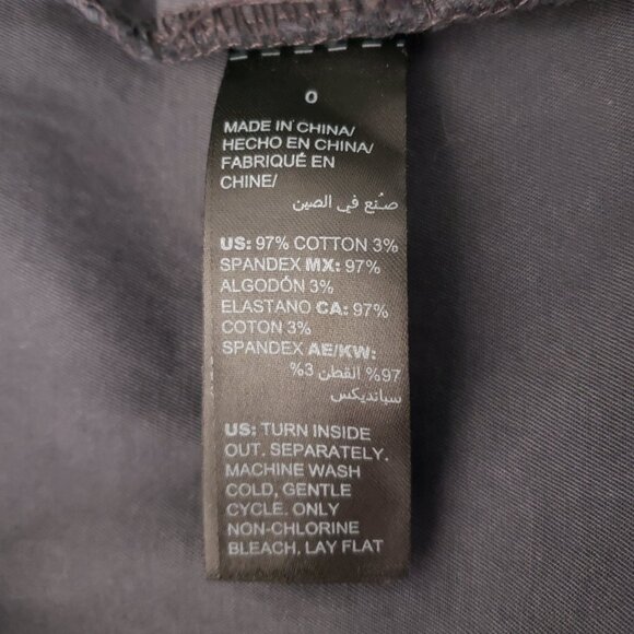 White House Black Market Jacket Size 0 Slate Gray Peplum Embellished Cotton Snap - Picture 11 of 12